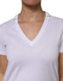 Dolce & Gabbana White Cotton Short Sleeve V-Neck Top T-shirt